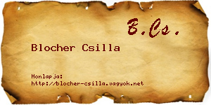 Blocher Csilla névjegykártya